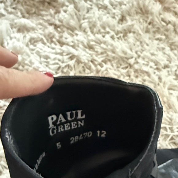 Paul Green Black Ankle Boots with Leather Accent - Picture 4 of 7